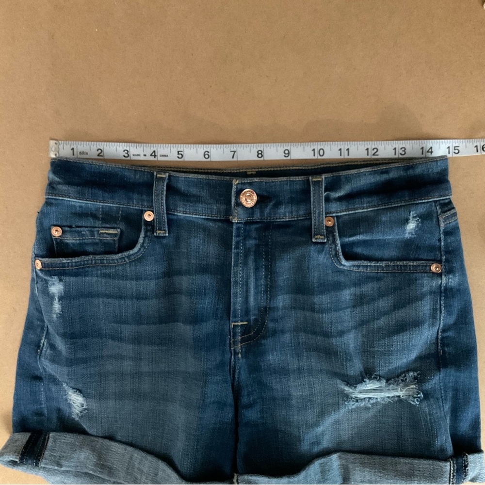 7 For All Mankind Roll Cuff Jeans Shorts 27 - Picture 8 of 11